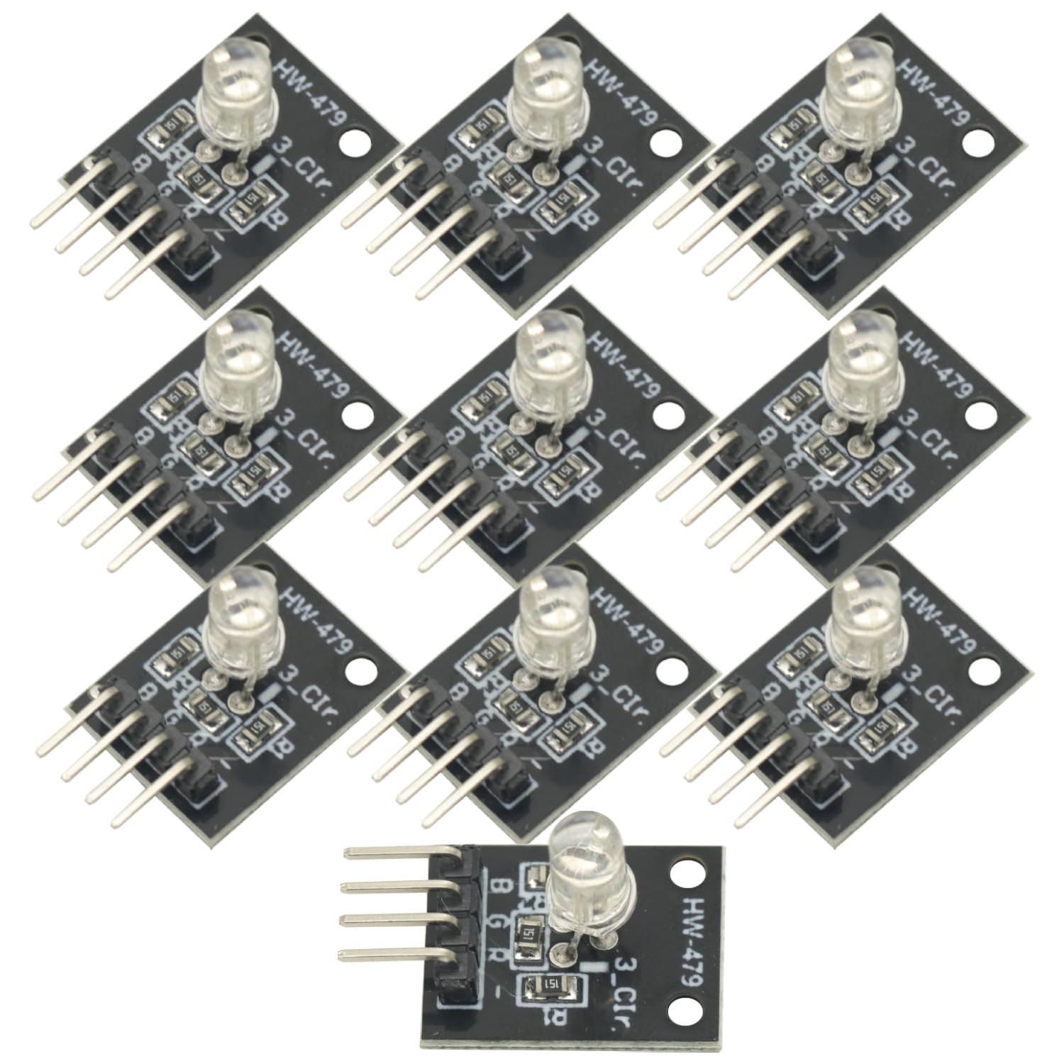 10pcs 4Pin RGB Module KY-016 Three Colors 3 Color RGB LED Sensor Module ...