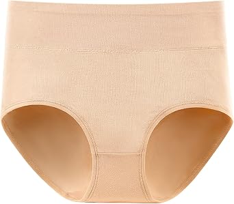 Womens Underwear Cotton Seamless Briefs High Waisted No Show Invisible Soft Stretch Bikini Hipster Brief Cheeky Panties