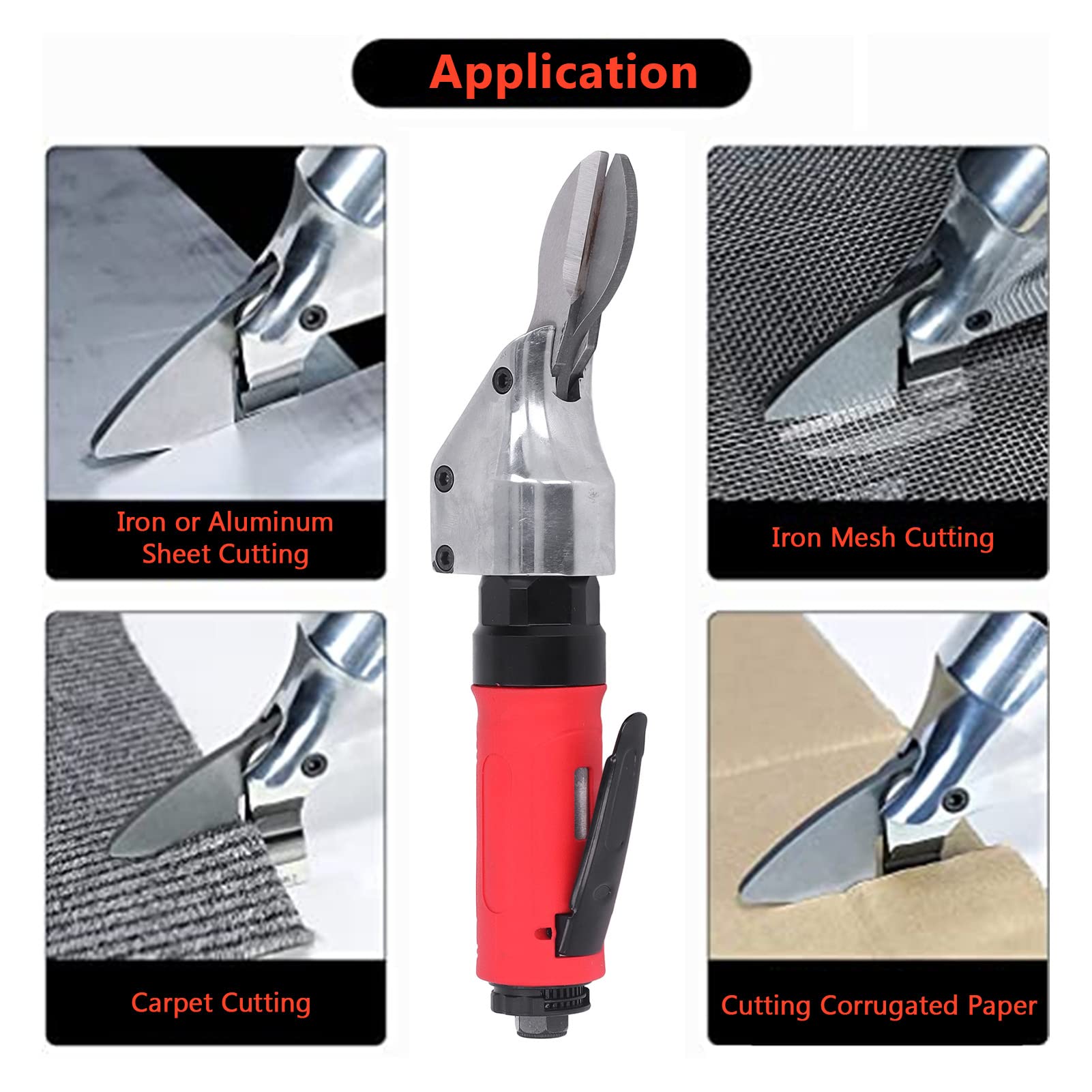 Tijera neumática LOCADENCE, Tijera neumática de 2500 rpm, Cizalla industrial de aire de alta eficiencia, Herramienta de corte neumática recta, Tijera cortadora de metal para hierro