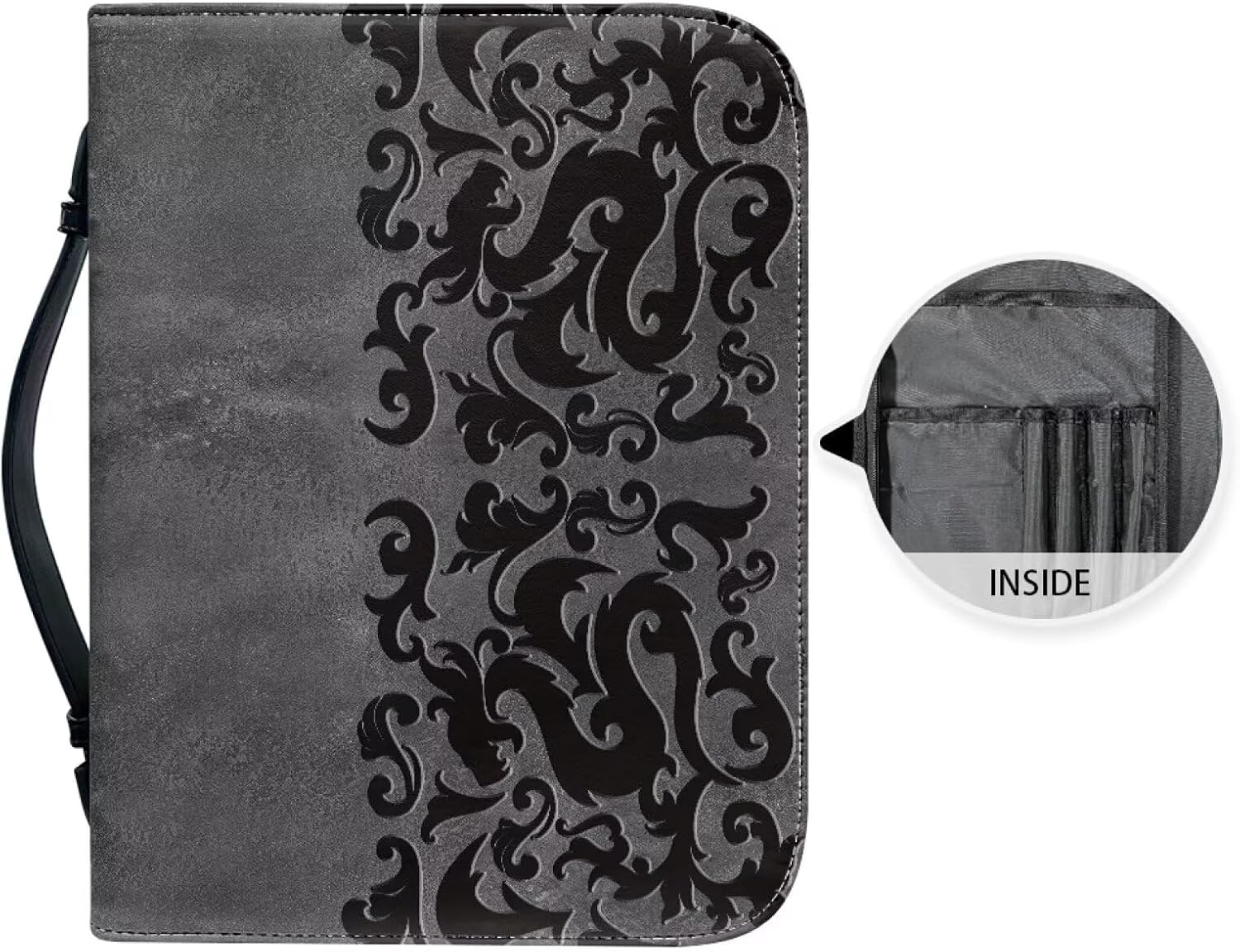 Large Bible Covers for Women | Bible Cover Case for Men | Bible Carrying Case for Women | PU Bible Bag for Women | Grey Only Graphic Print