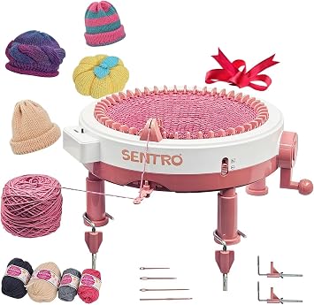 SENTRO Upgraded Knitting Machine 48 Needles Heavy-Duty Support & Table Clamp for Stability Smart Weaving Loom Crochet Loom Knitting Loom Machine Kit DIY Scarf Hat Sock