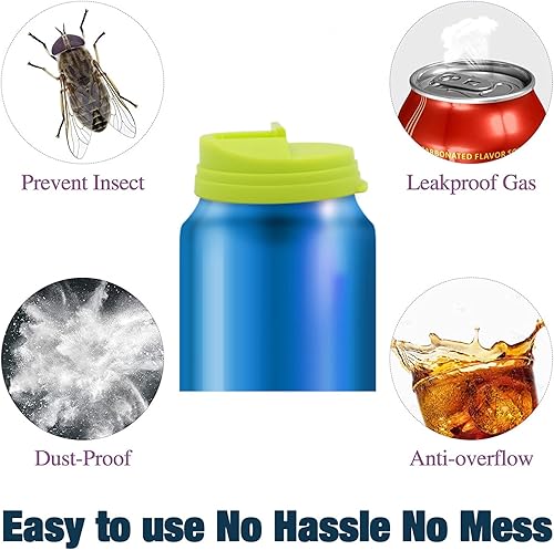 Miniatura 5 de ZOCONE 6 tapas de latas de soda, tapas de botellas, tapas de refresco a prueba de derrames, para bebidas, cerveza, jugo, tapas reutilizables sin