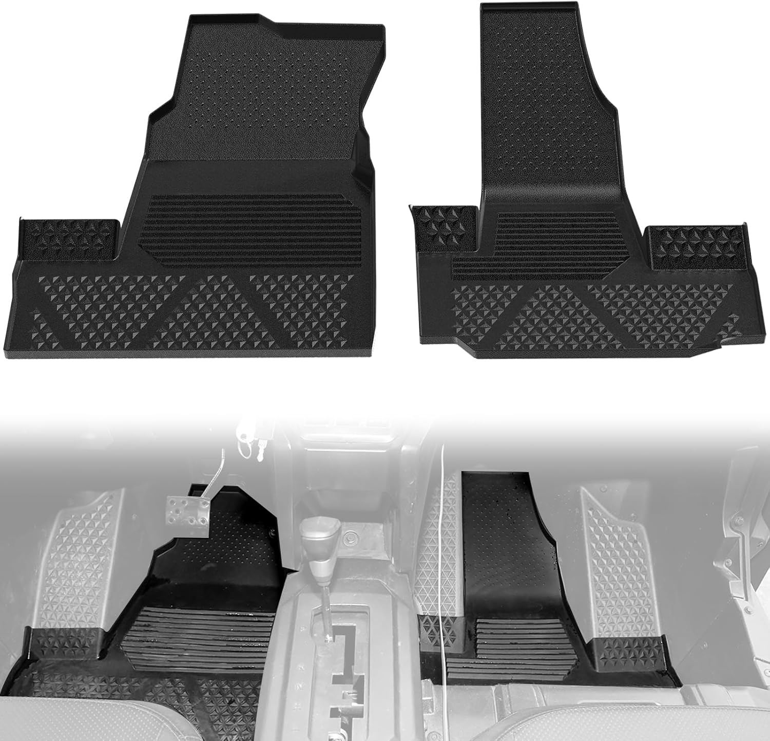 Front Floor Mats for Honda Talon 1000X-4 1000R-4 1000XS-4 (2022-2025) - TPE Non-Slip Floor Liner, All-Weather Protection Waterproof Slush Mats, Easy to Clean (2PCS)