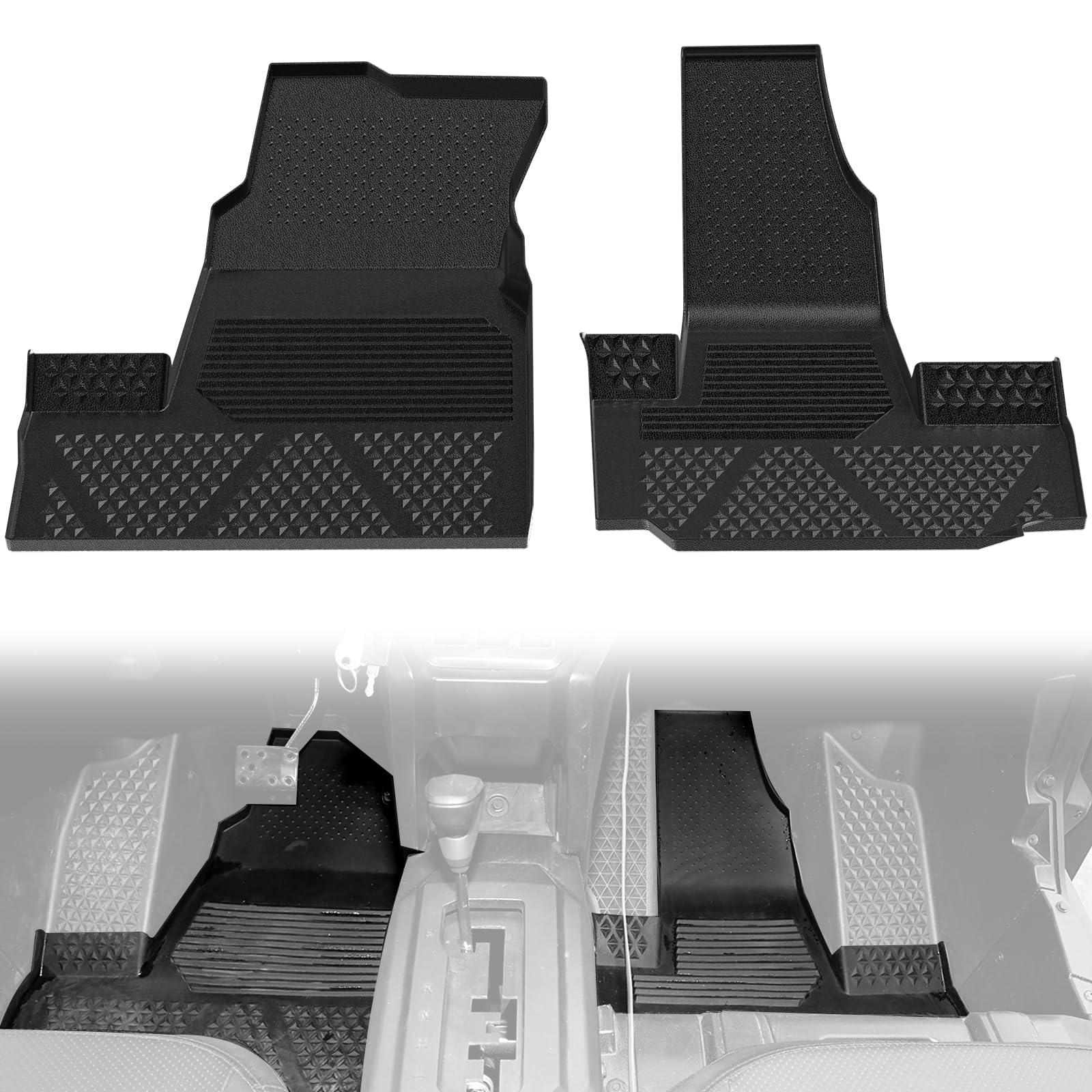 XATVXUTV Front Floor Mats for Honda Talon 1000X-4 1000R-4 1000XS-4 (2022-2024) - TPE Non-Slip Floor Liner, All-Weather Protection Waterproof Slush