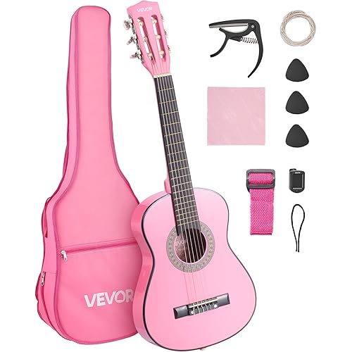 VEVOR Acoustic Guitar, Classical Guitar Starter Kit for Beginners, with Nylon Strings, Basswood Guitar, for Kids Adults Girls Boys Students