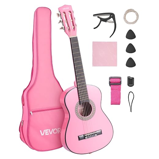 VEVOR Acoustic Guitar, Classical Guitar Starter Kit for Beginners, with Nylon Strings, Basswood Guitar, for Kids Adults Girls Boys Students