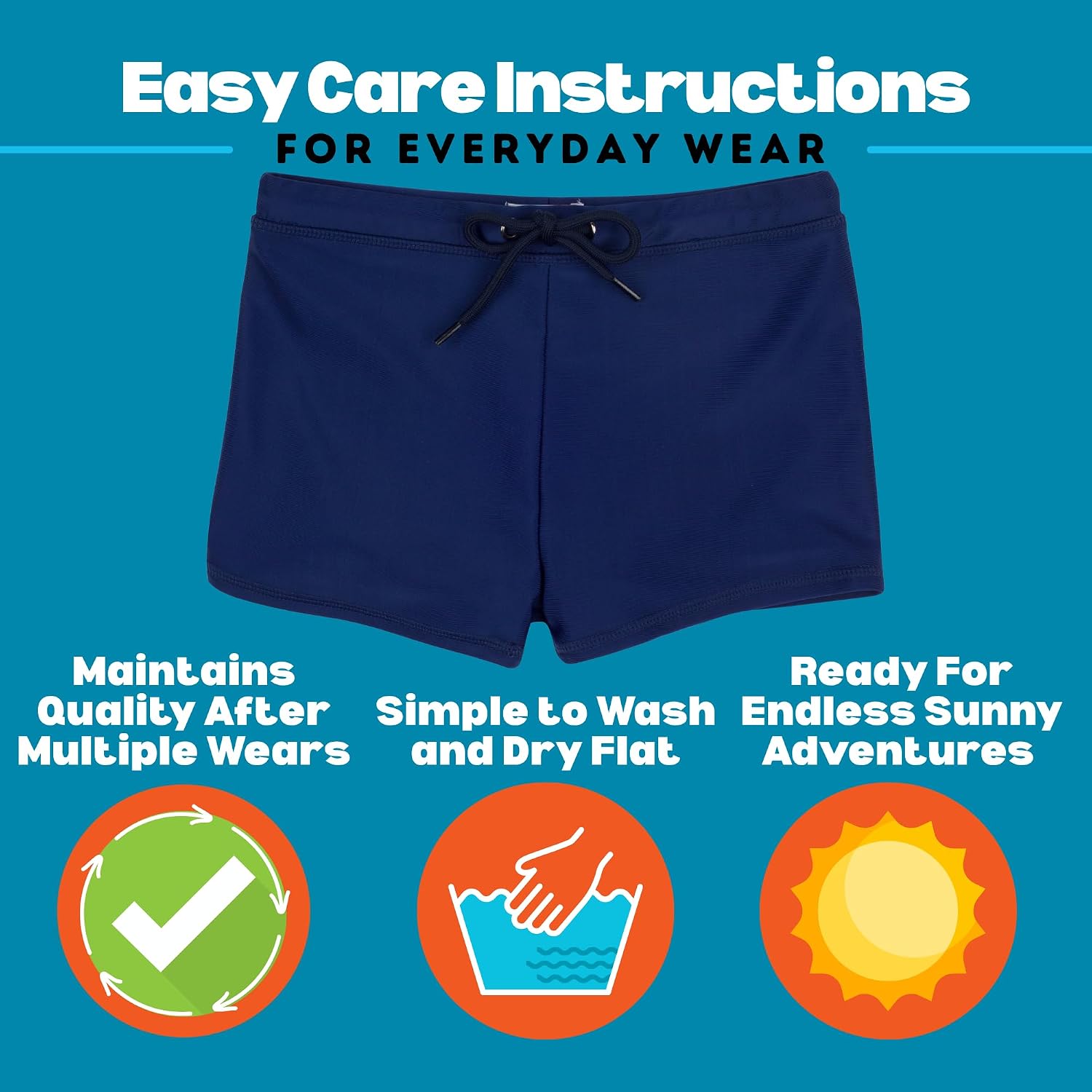SwimZip Shorties - UPF 50+ Swim Shorts - Baby, Toddler, and Kids - Boys' or Girls