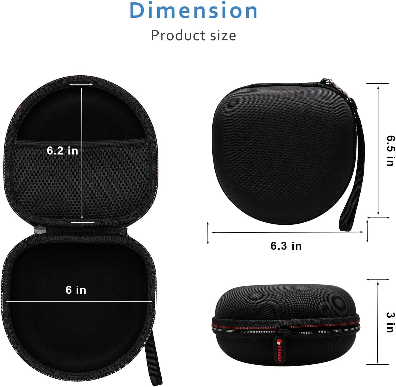 Headphone Headset Case for Beats Studio Pro/JLab JBuds Lux ANC/JBL/TOZO/BERIBES/Picun/KVIDIO Noise Cancelling Over-Ear Foldable Headphones, Black - Image 4