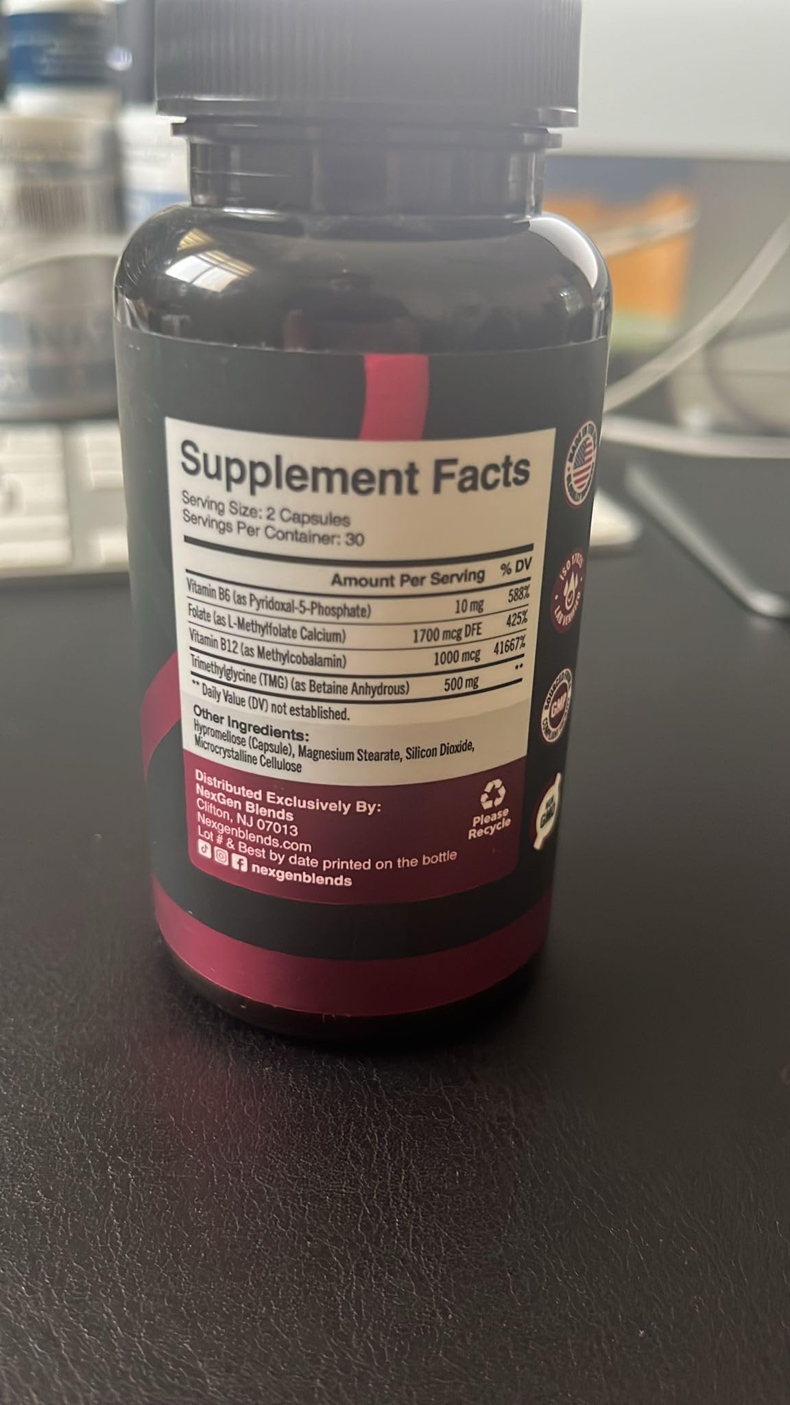 TMG Trimethylglycine Supplement with Methyl B Complex - 500mg Betaine TMG Supplement with Methylated Vitamin B Co Factors for Homocysteine Heart & Liver Support - Vegan & Non-GMO (1 Month Supply) — Amazon image 8