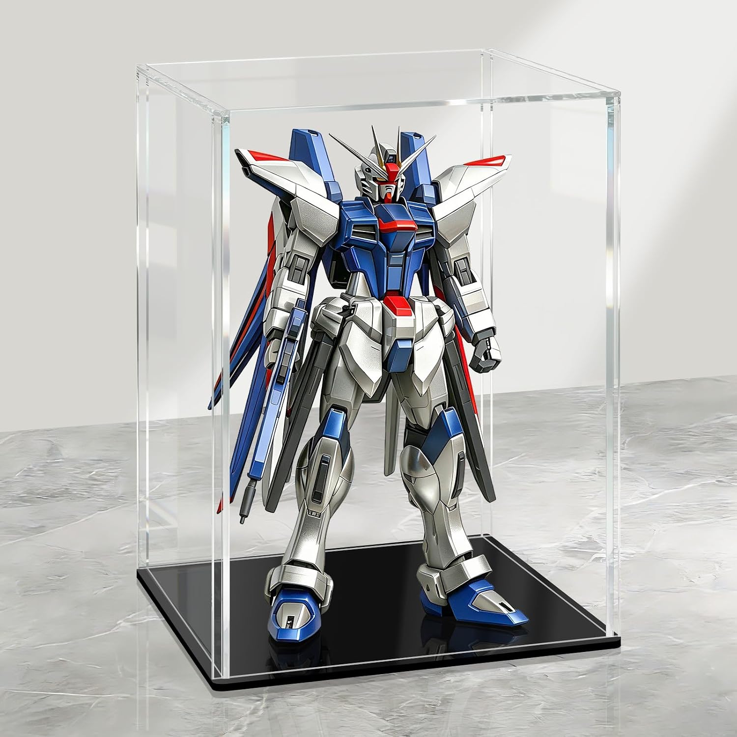 LANSCOERY Acrylic Display Case for Mini Figures, 5.9x5.9x7.9 in