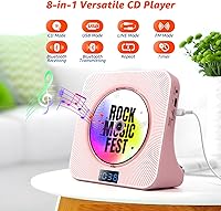 Vista 3 de Reproductor de CD de pared con altavoces, reproductores de CD ROADOM para el hogar, reproductor de CD Bluetooth con sonido estéreo de alta