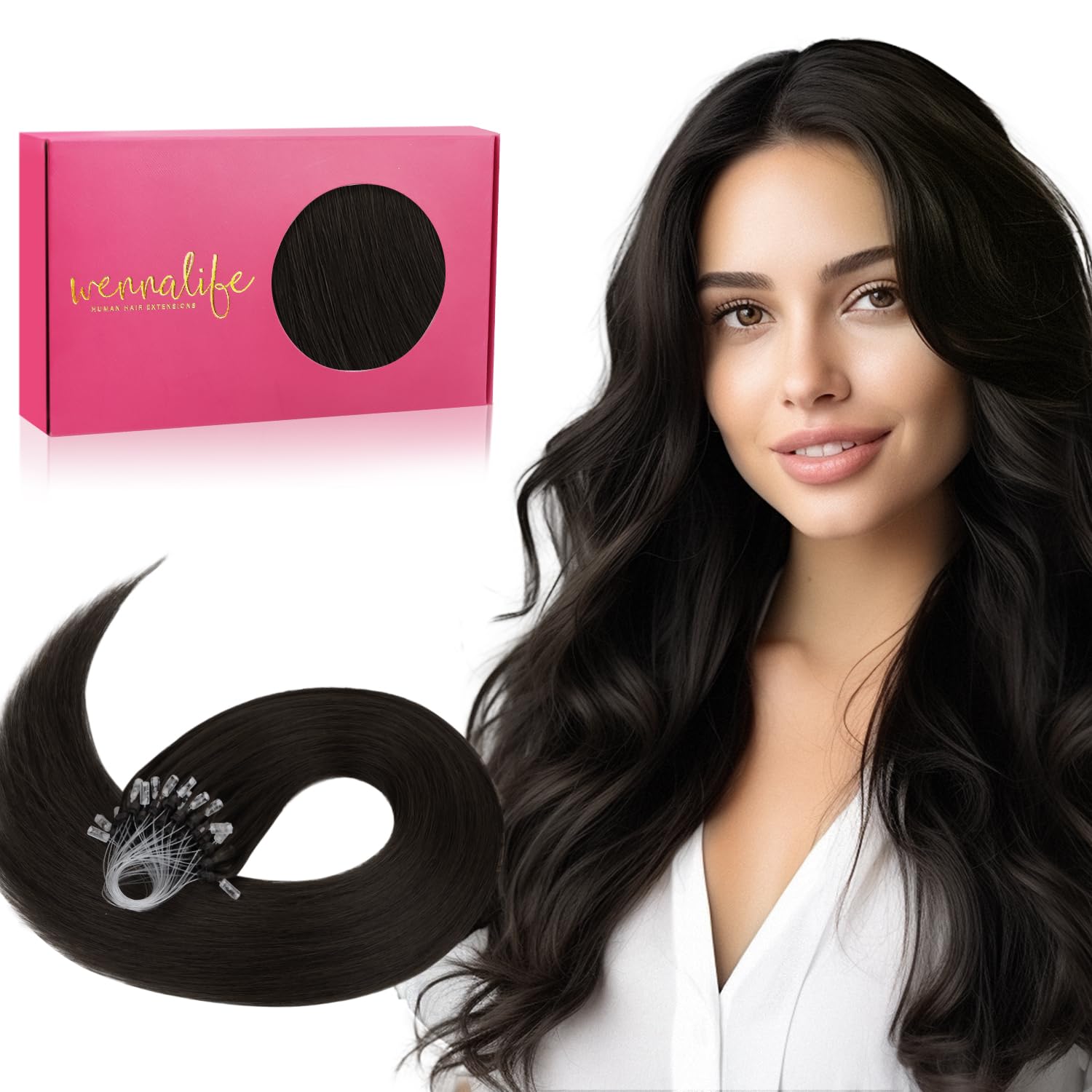 WENNALIFE Micro Rings Hair Extensions Real Human Hair
