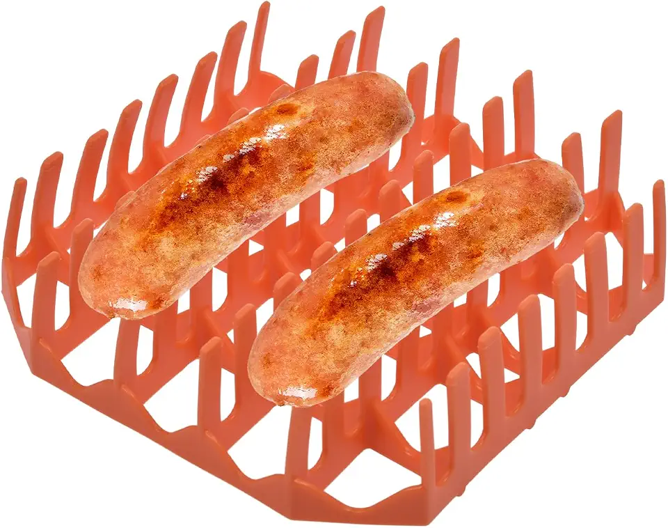 DUDOK Silicone Bacon Tray, Scraper Tool Kitchen Oven, Oven-Safe Bacon Grill with Silicone, Air Fryer Cooking Bacon, Multifunctional Microwave Bacon Co