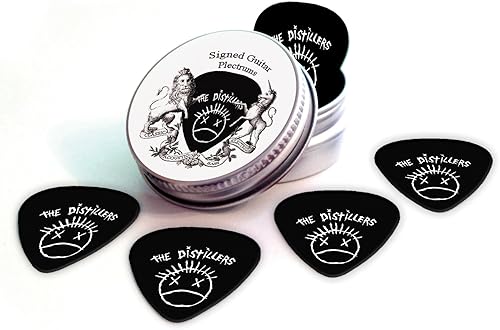 The Distillers Black Gitarre Plektren With Tin Zinn Band Logo  HB 
