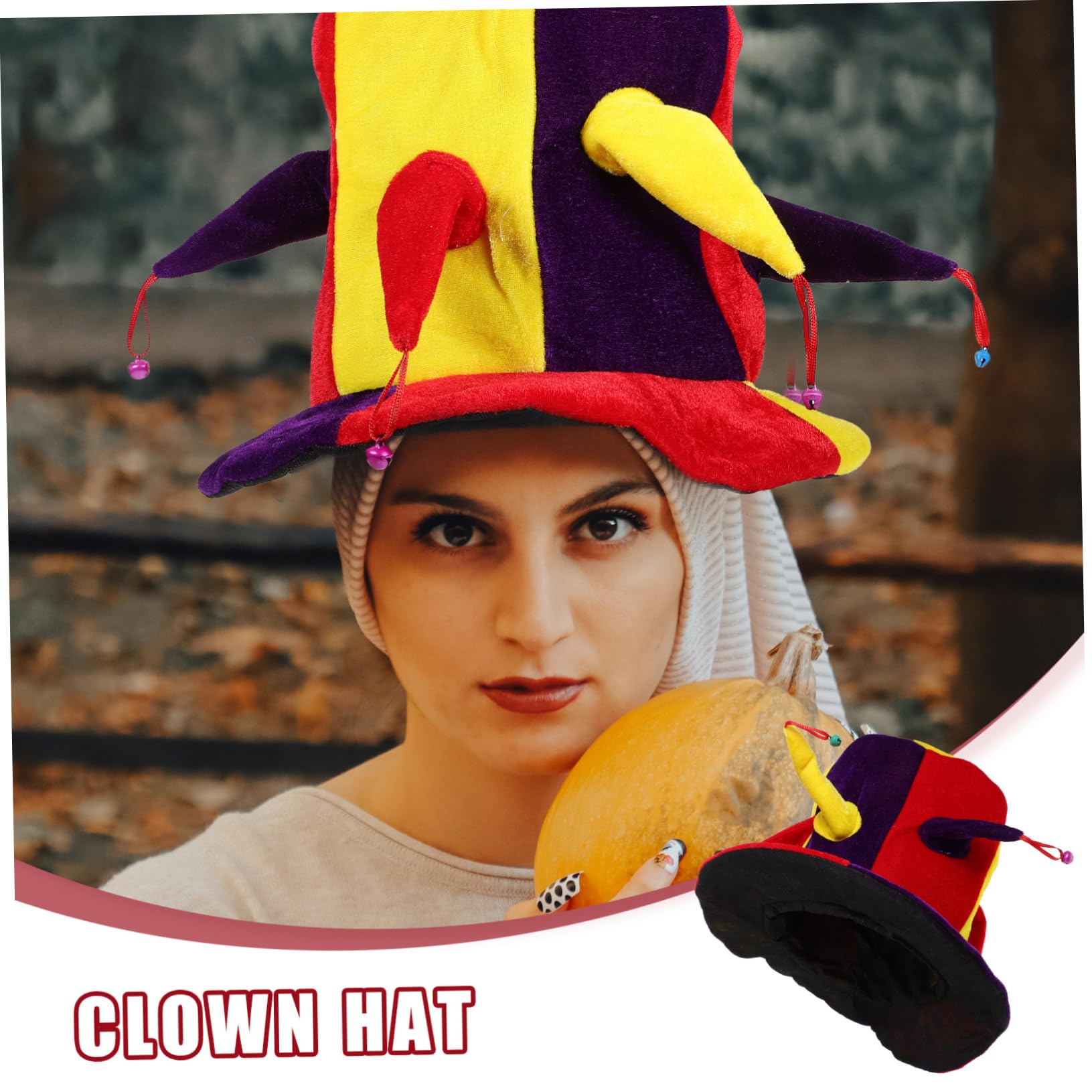 Chapeau haut de forme cloche polygonale chapeau clown fete bandeau petit haut de forme de clown d'halloween de de en tissu