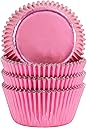 Gifbera Standard Pink Foil Cupcake Liners Wrappers Baking Cups for Baking 100 Count, Pink