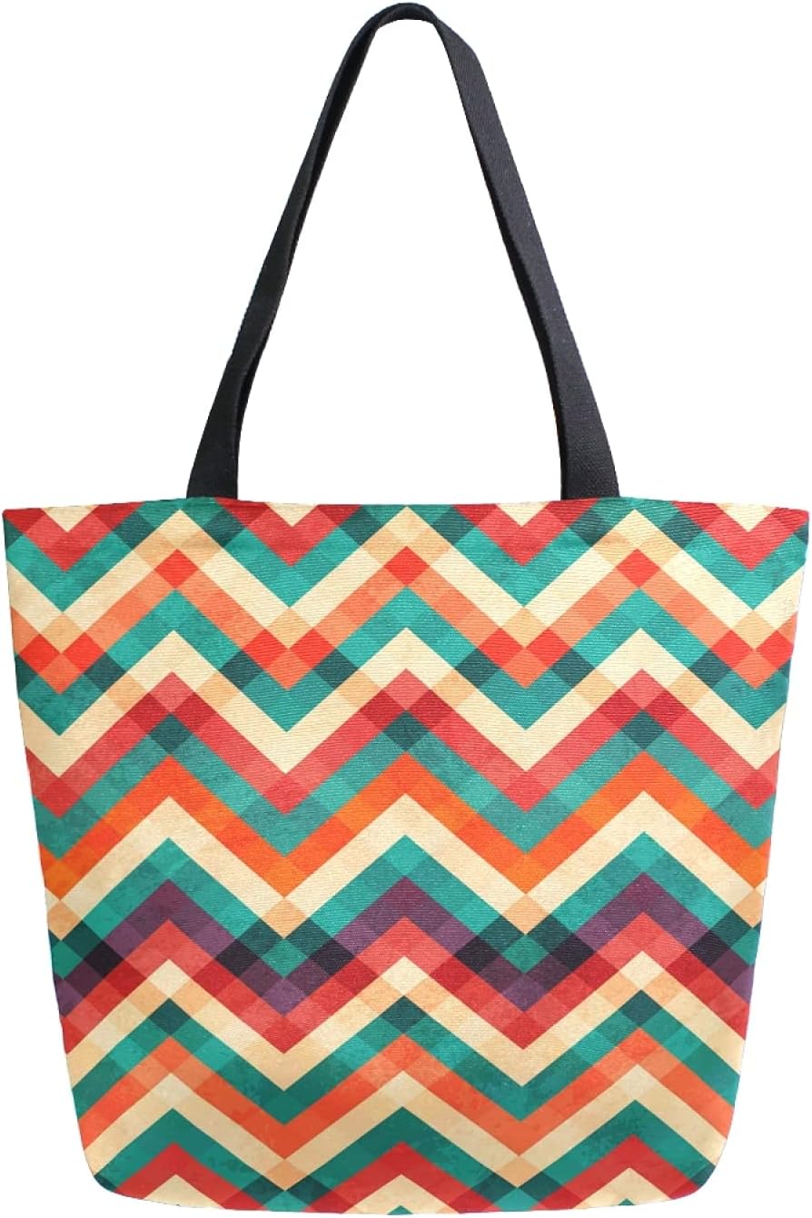 VAPOKF Tropische Flamingo Tasche Canvas - Große Damen Schultertasche 36x38cm - Wiederverwendbare Einkaufstasche