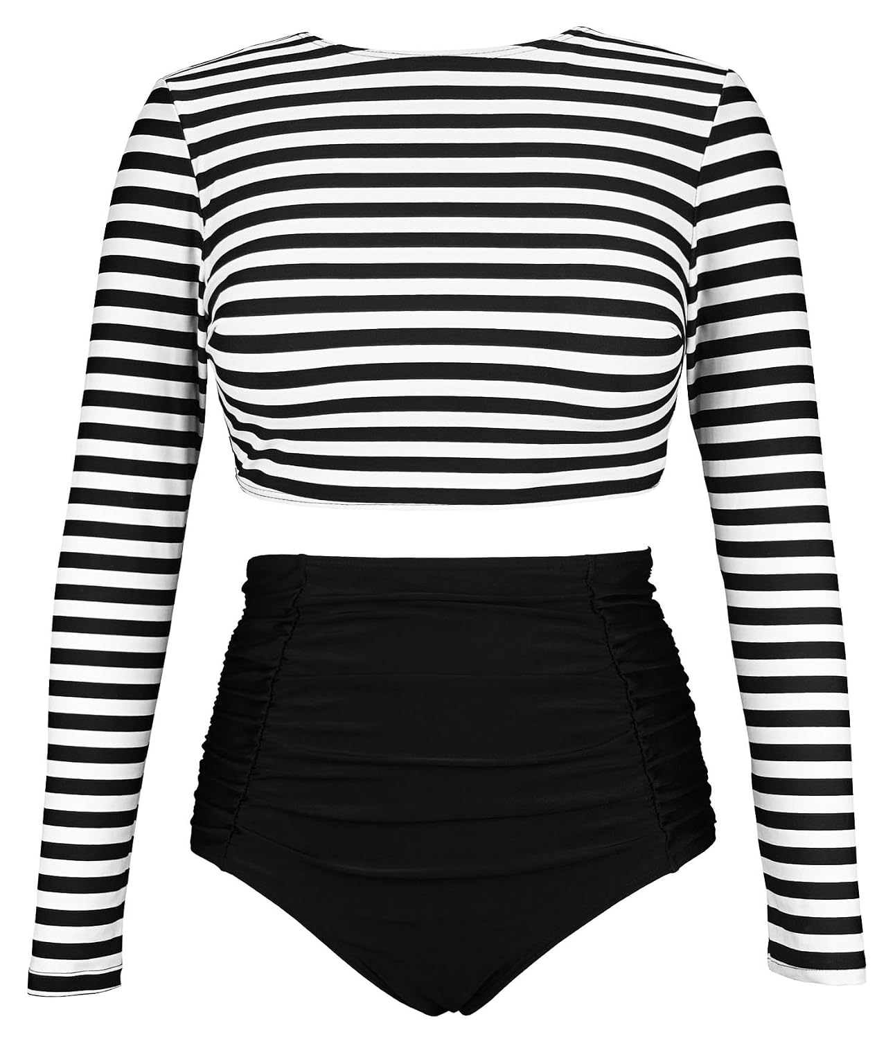 COCOSHIP Women's Long Sleeve Swim Shirt Rash Guard Top Tankinis Set High Waist Bathing Swimsuit(FBA) - Review, Price and Buying Guide