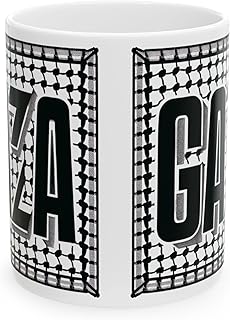 Support Palestine Ceramic Mug, Ceasefire Now Gaza Palestinian Map Keffiyeh Coffee Mug, Political Justice Palestine Gift,