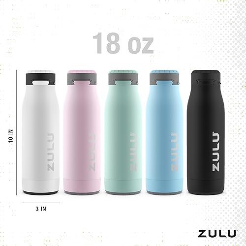 Miniatura 4 de ZULU Ace - Botella de agua de acero inoxidable aislada al vacío con boquilla de chug, tapa de bloqueo a prueba de fugas y base extraíble para