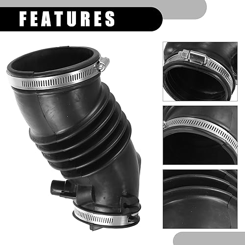 Miniatura 6 de Partuto Tubo de manguera de admisión para filtro de aire con abrazaderas 17228RN0R00 - Filtro de motor Tubo de manguera de conducto de entrada de