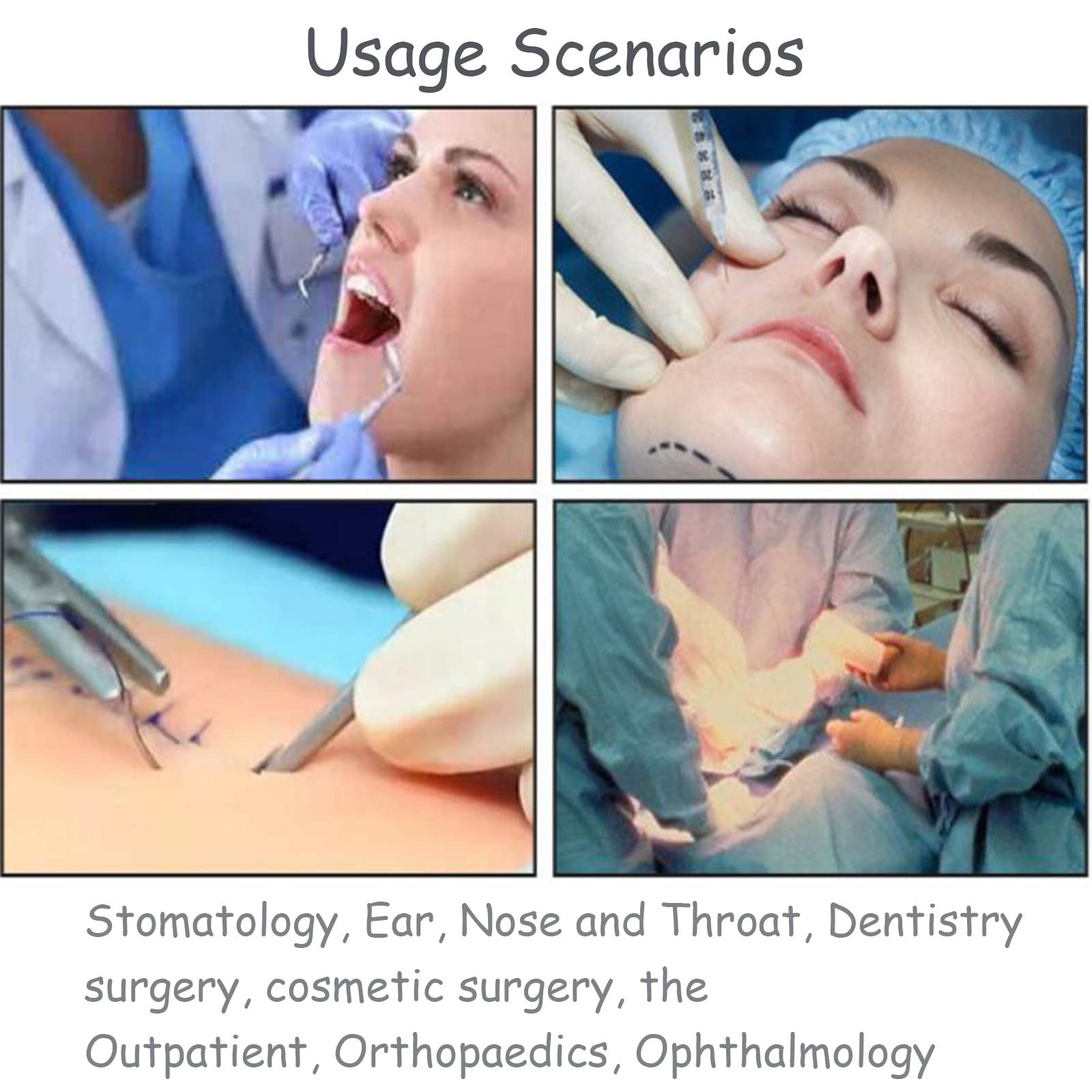 Led Led Dental,3.5 Veces El Espejo Grande,Luz QuirúRgica Dental,Brillo Ajustable,3w Led 60000lx 5500-6500k,Utilizado para CaracteríSticas Faciales Dentales,OtorrinolaringologíA