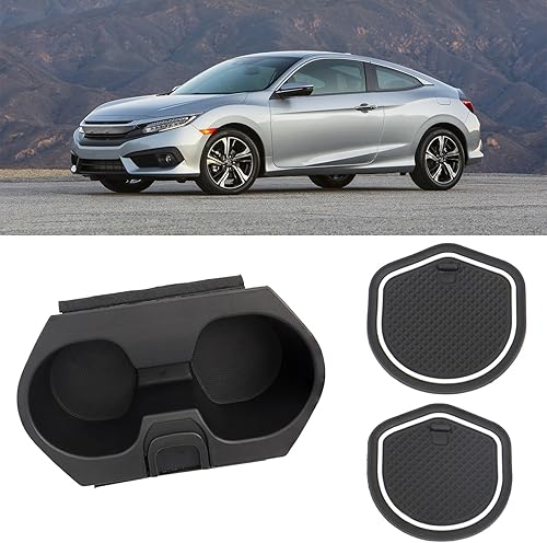 Miniatura 8 de Soporte para tazas con accesorios para Honda Civic 2016-2021 Lx Ex Si Sport Hatchback Coupe Sedan Insight consola central soporte para botella de