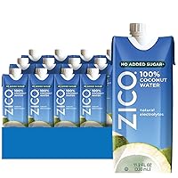 Vista 1 de Zico 100% agua de coco, sin azúcar añadida, refrescantemente deliciosa, hidratación con electrolitos, 11.2 onzas líquidas (paquete de 12)