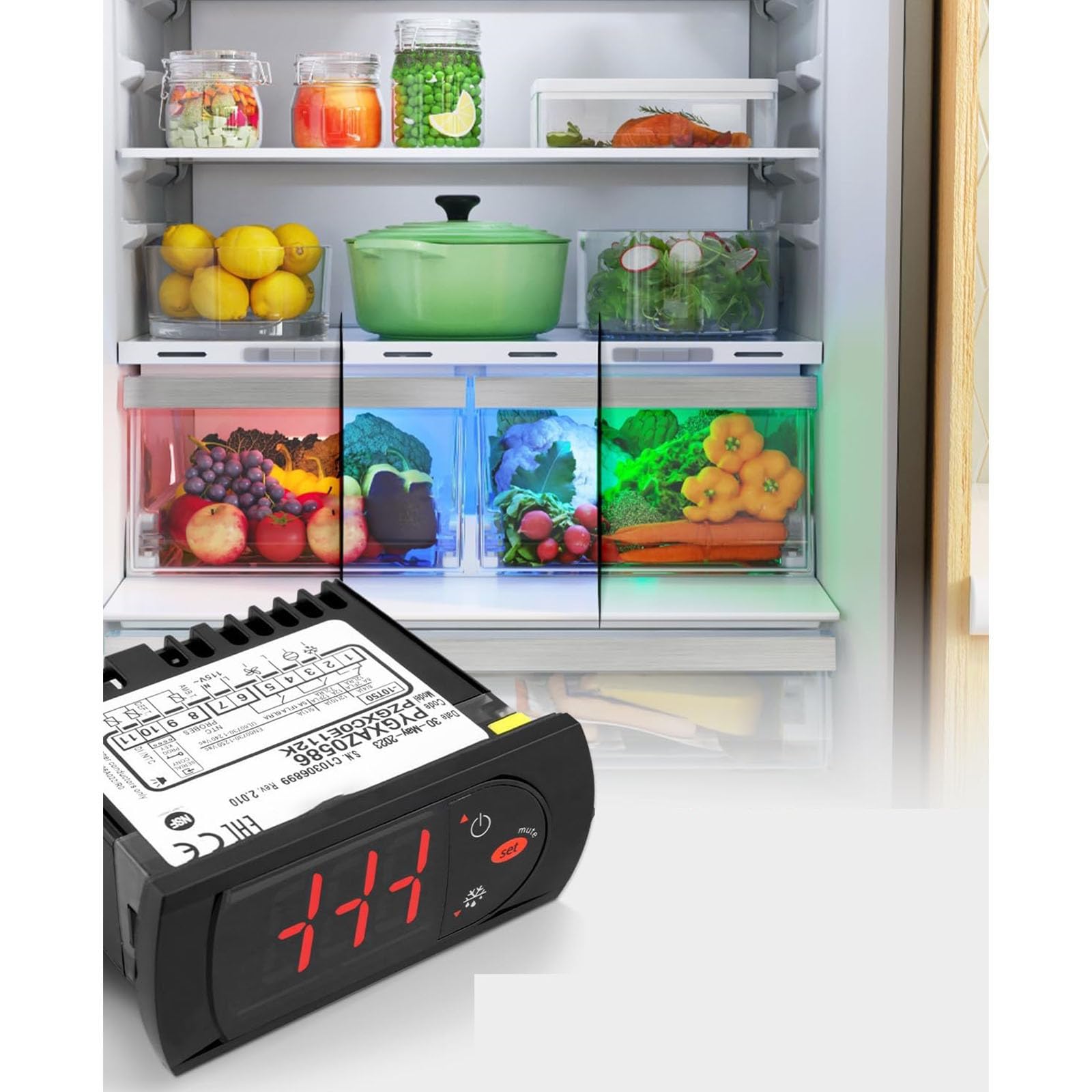 Unité de contrôle de température industrielle avec thermostat numérique à temps de réponse rapide, parfait pour les applications de stockage des aliments Contrôle intelligent de la température du