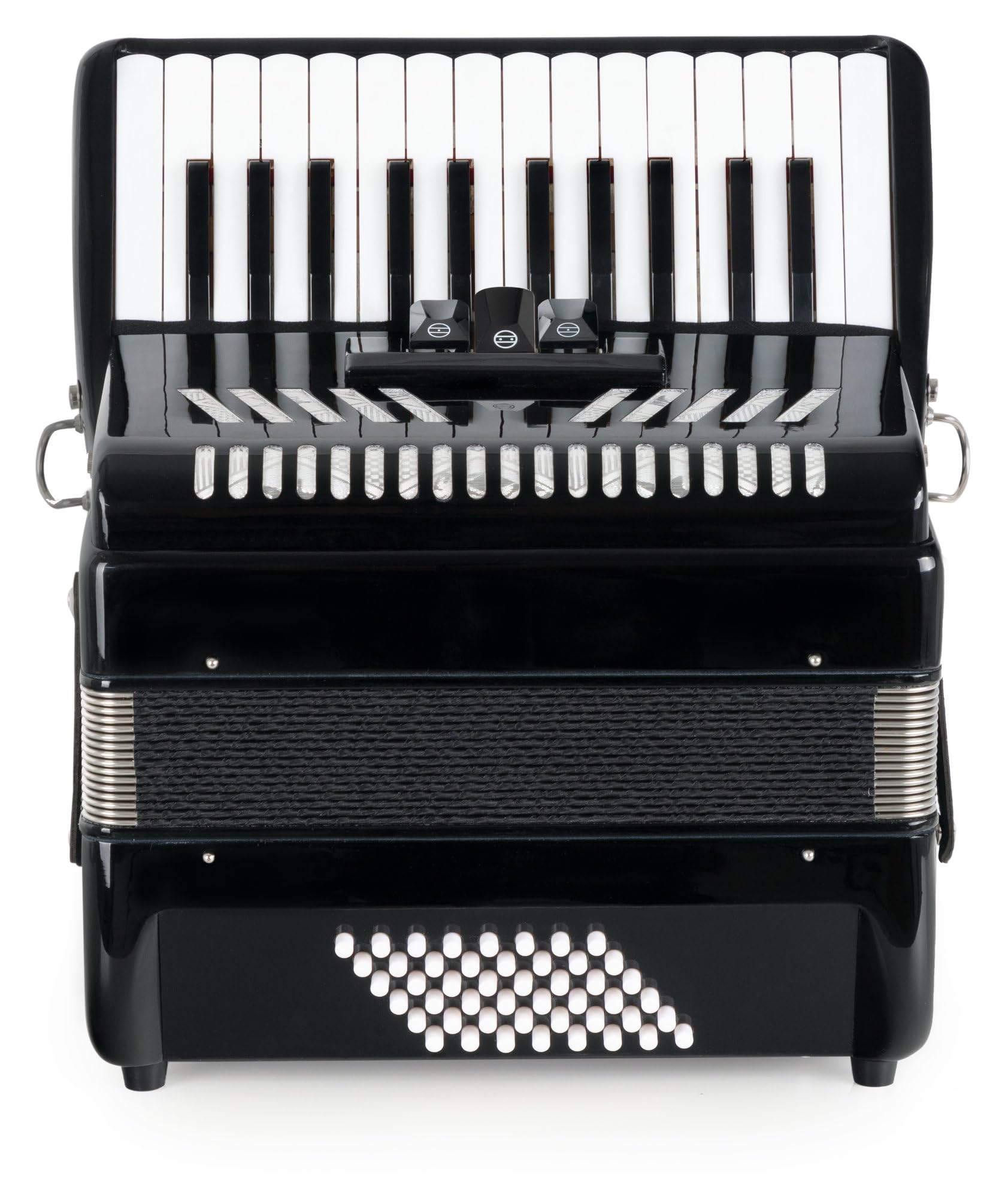 Accordéon Classic Cantabile 48 Basses "Secondo V" - Accordéon à touches - 2 voix - 26 touches aiguës - avec sangles & housse sac à dos - Noir