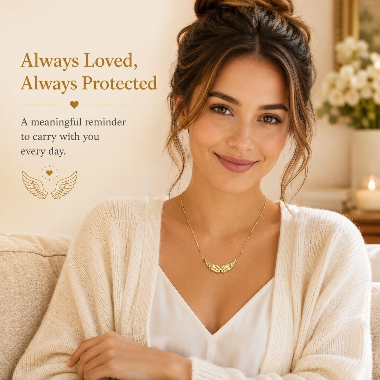 14K Gold Plated Pendant Necklace for Women Dainty Angel Wings Ladybug Dachshund Witches Knot Necklace Gifts for Christmas Birthday Gifts