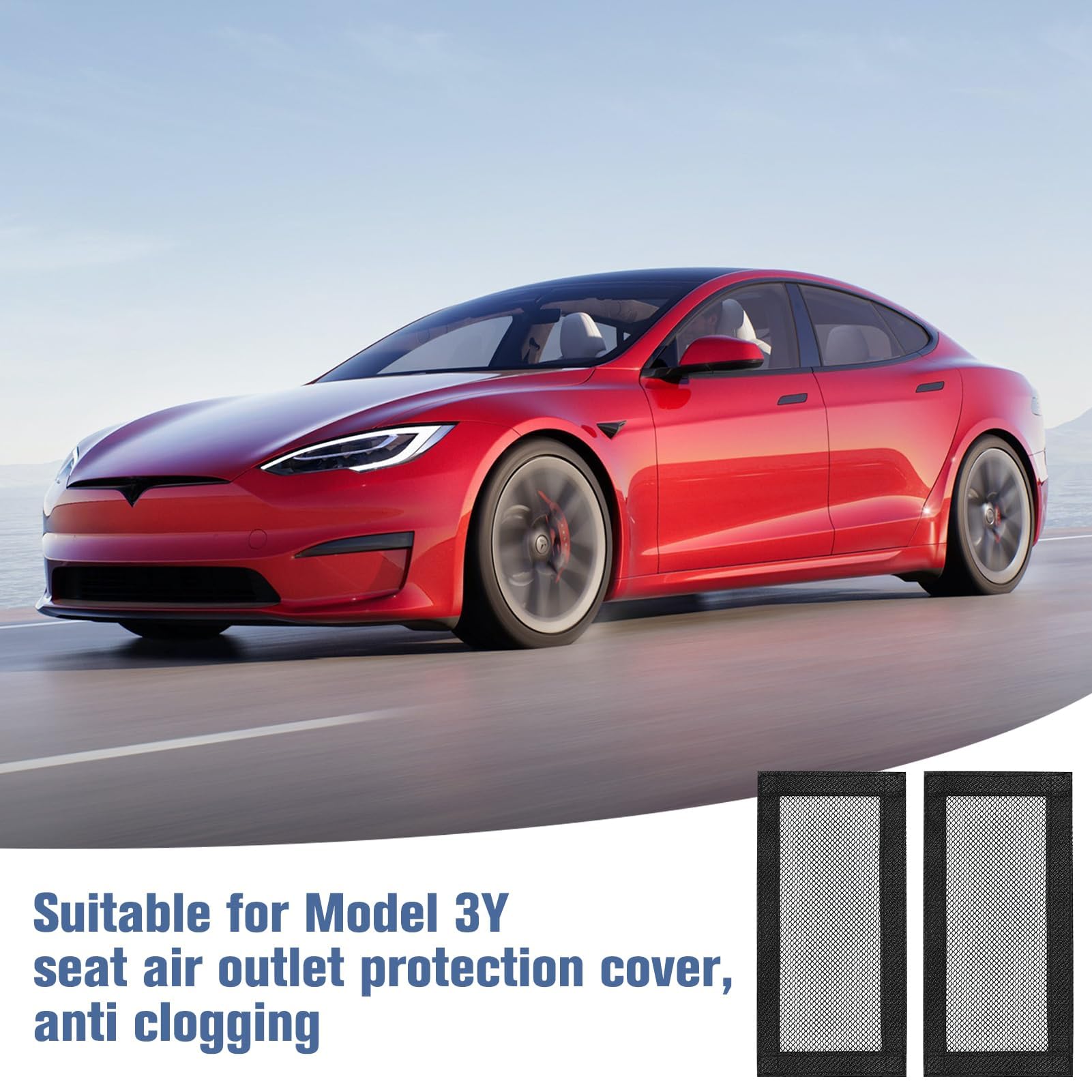 2 Coperture Per Prese D'aria Sotto I Sedili – Compatibili Con Tesla Model 3 E Model Y, Protezione Antipolvere E Detriti In Garza Traspirante (nero)