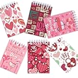 LOMIMOS 24 Pcs Valentine's Spiral Notepads,Mini Heart Spiral Notebooks for Valentine's Day Gift Goody Bag Stuffers School Classroom Exchange