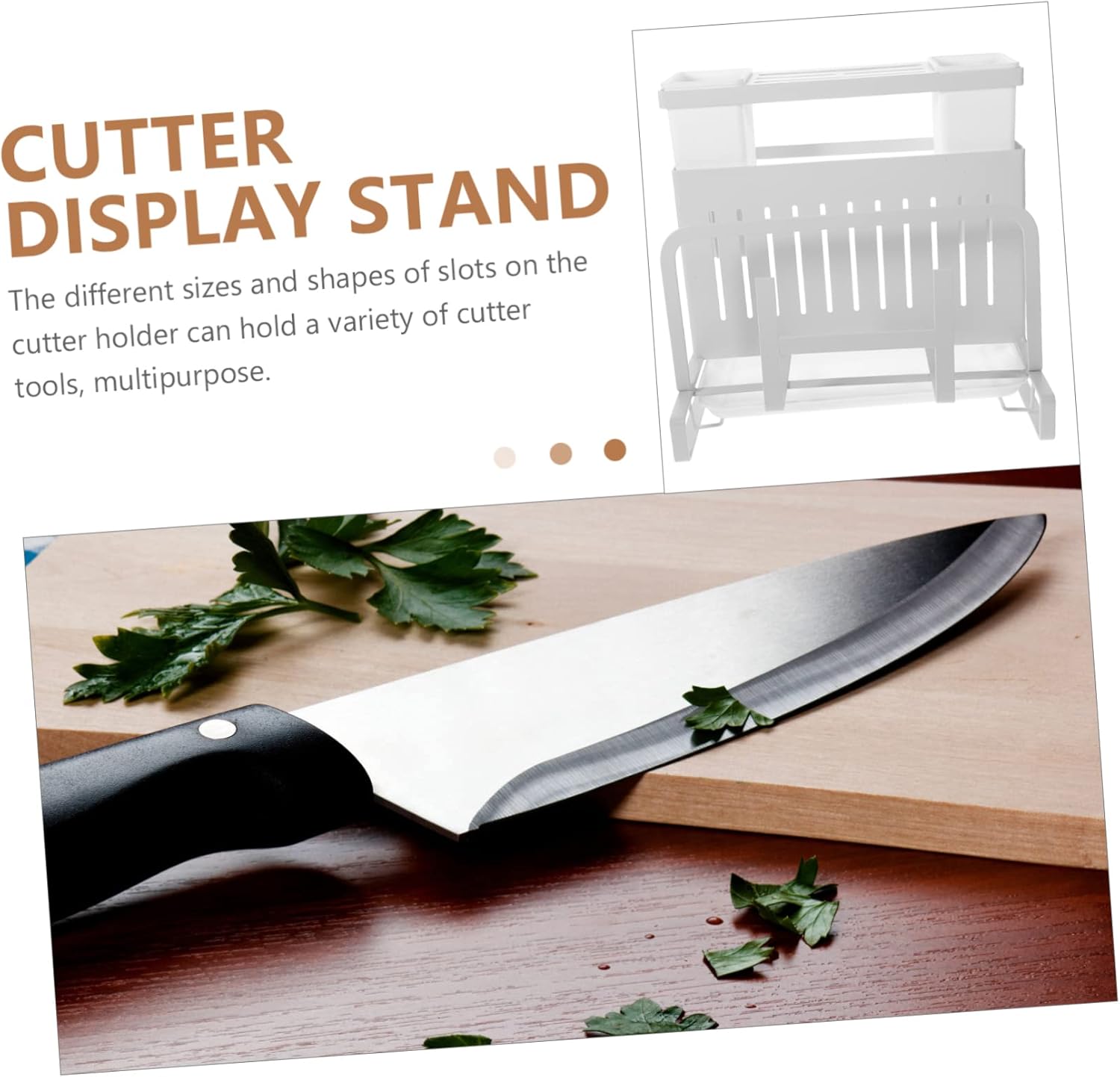 Ciieeo Multi-functional Kitchen Utensil Holder Clear Storage Cutter Stand for Knives Cutting Boards and Pot Lids Space-saving Organizer for Clean Kitchen Environment