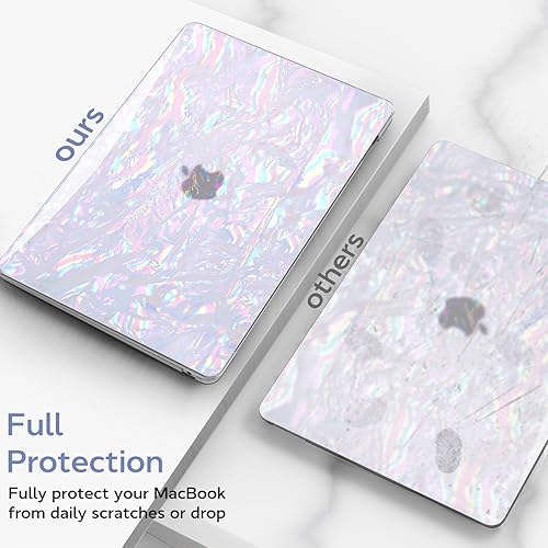 Miniatura 21 de B BELK Funda compatible con MacBook Air de 13 pulgadas 2022 2021 2020 2019 2018 M1 A2337 A2179 A1932, carcasa rígida de plástico + cubierta de Shiny