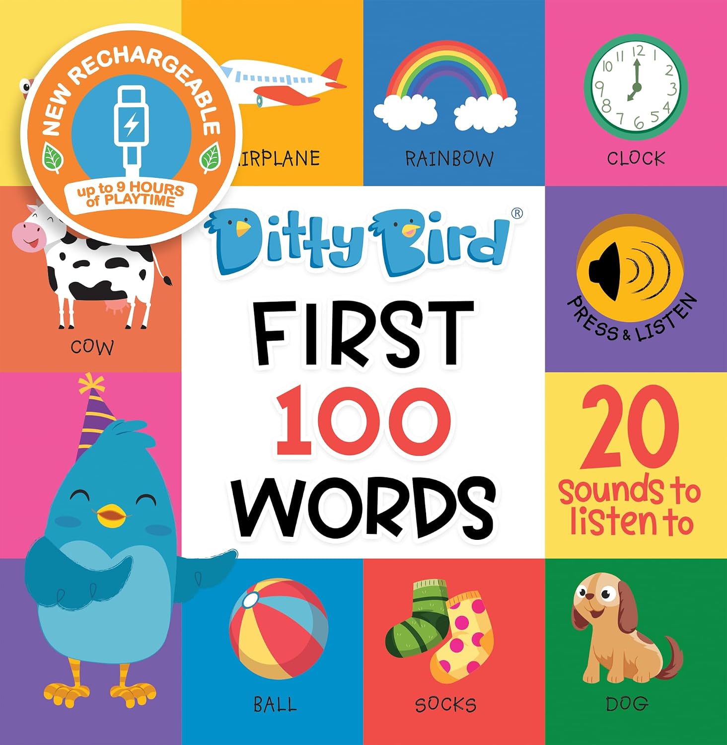Ditty Bird | First 100 Words Interactive Sound Book for toddlers 1- 3 | speech therapy | Educational Learning books for 1 year old image 2