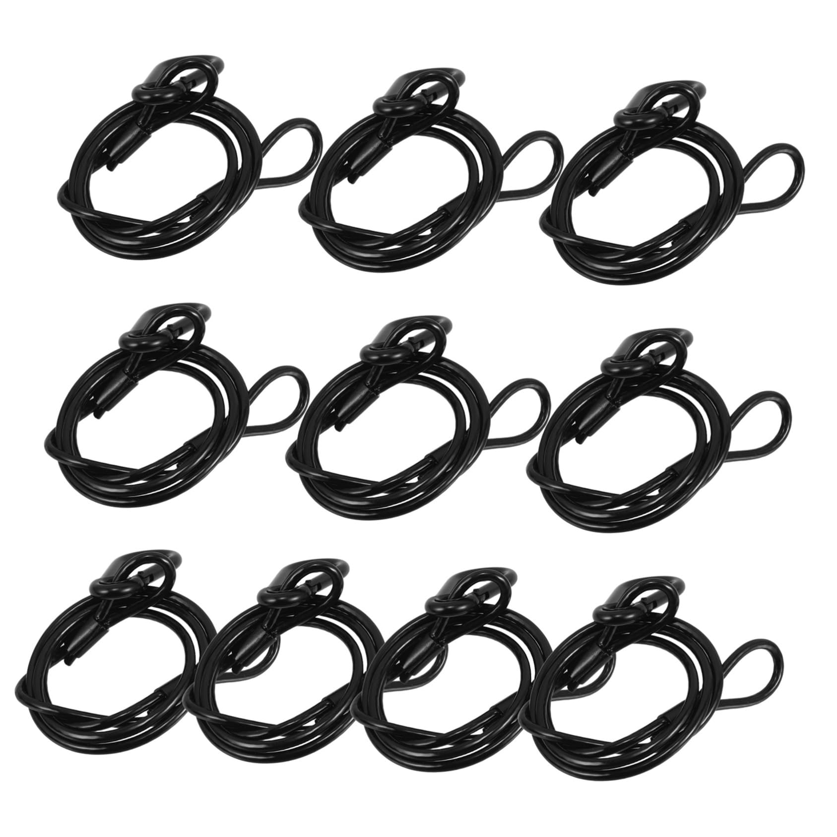 VANZACK Cavi di Sicurezza Nero 4mm X 800mm 10 Pezzi in Cavo D'acciaio Capacità di Carico 50kg per Luci da Palcoscenico per Installazioni e Performance Sicure