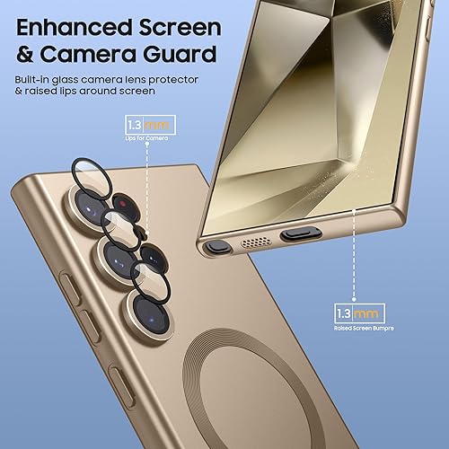 Vista 43 de Magnetic for Samsung Galaxy S24 Ultra Case [Compatible with MagSafe][Built-in Camera Lens Protector] Slim Soft Bumper TPU Shockproof Phone Shell