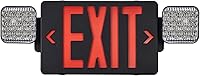 Vista 13 de TANLUX Letrero de salida de carcasa negra con luces de emergencia, luz LED de salida de emergencia con batería de respaldo, certificación UL, combo