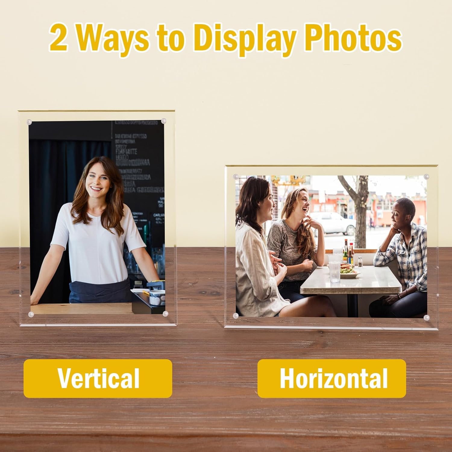 3 Pack Acrylic Picture Frames 5x7 Photo Frame Clear Magnetic Picture Frame With Stand for Home Office Horizontal or Vertical Display - Image 4