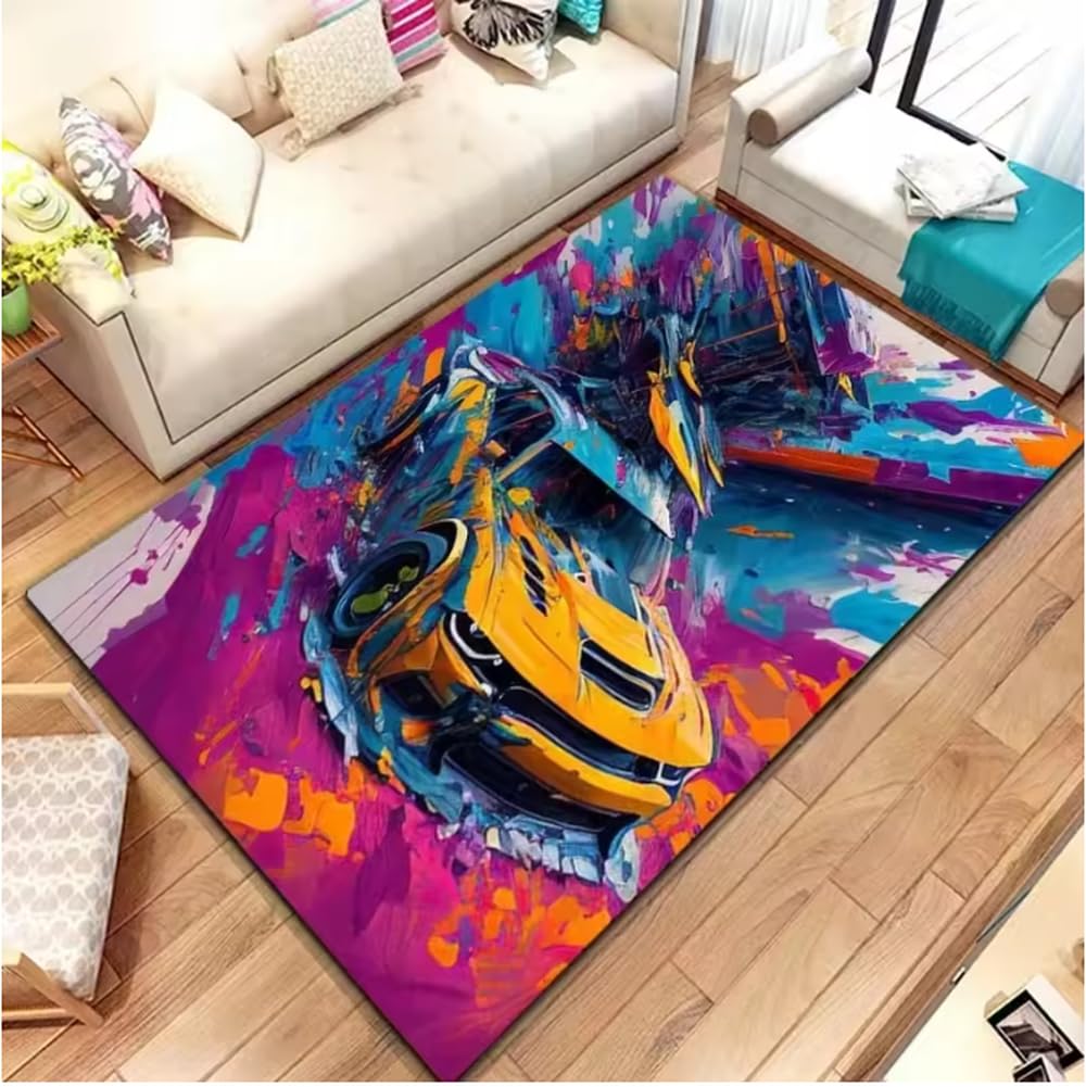 Tapis chambre à coucher antidérapant voiture de course
