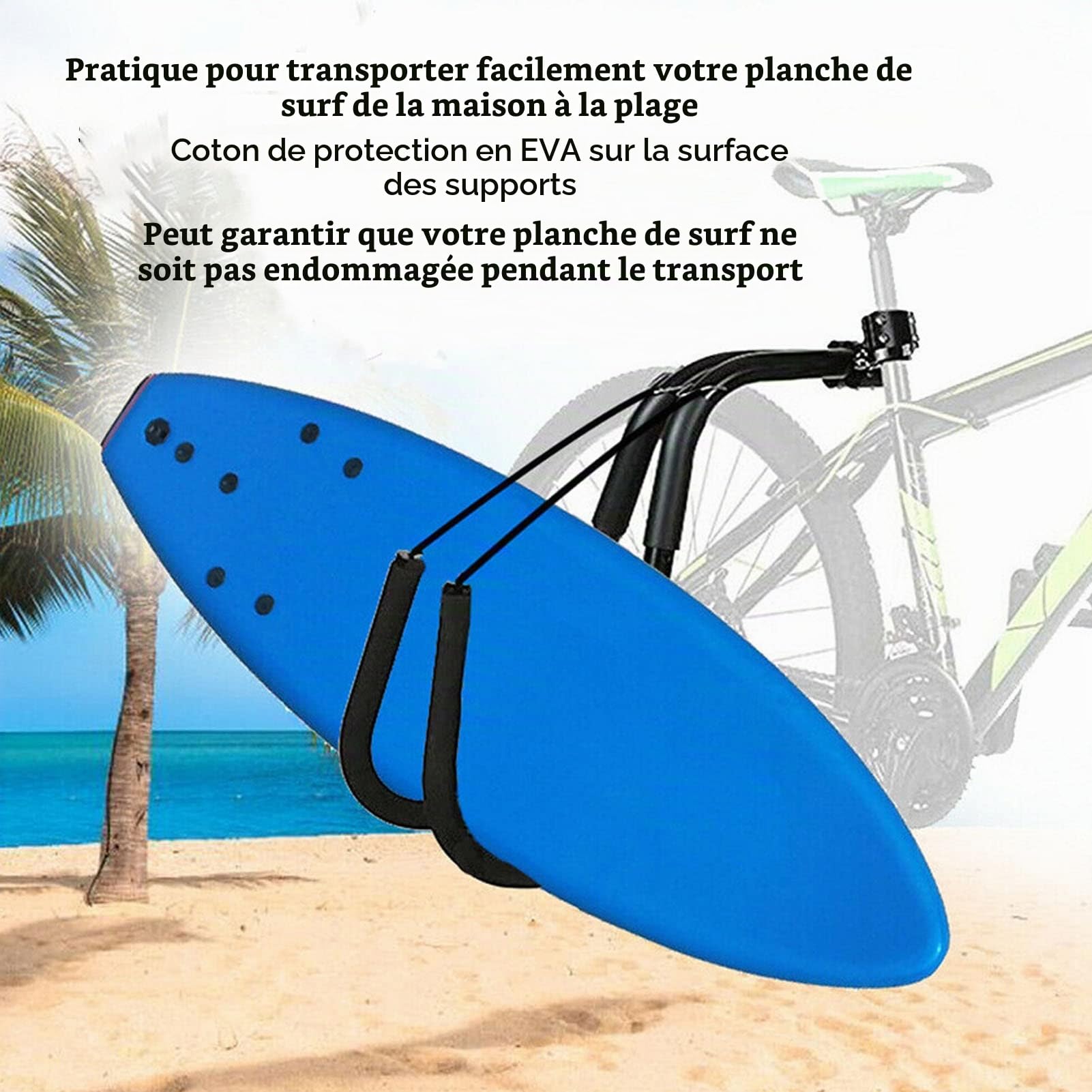 Support de Vélo de Planche de Surf, Scooter et Cyclomoteur Portable Rack pour Surf