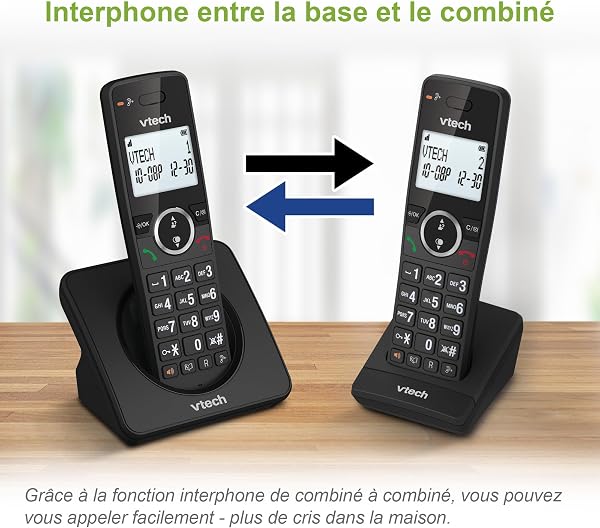 VTech ES2001 Duo Téléphone sans Fil DECT avec 2 combinés, Bloqueur d'appels, amplificateur de Volume, Identification de l'appelant/Appel en Attente,18 heures d'autonomie,écran et Clavier rétroéclairés - 5