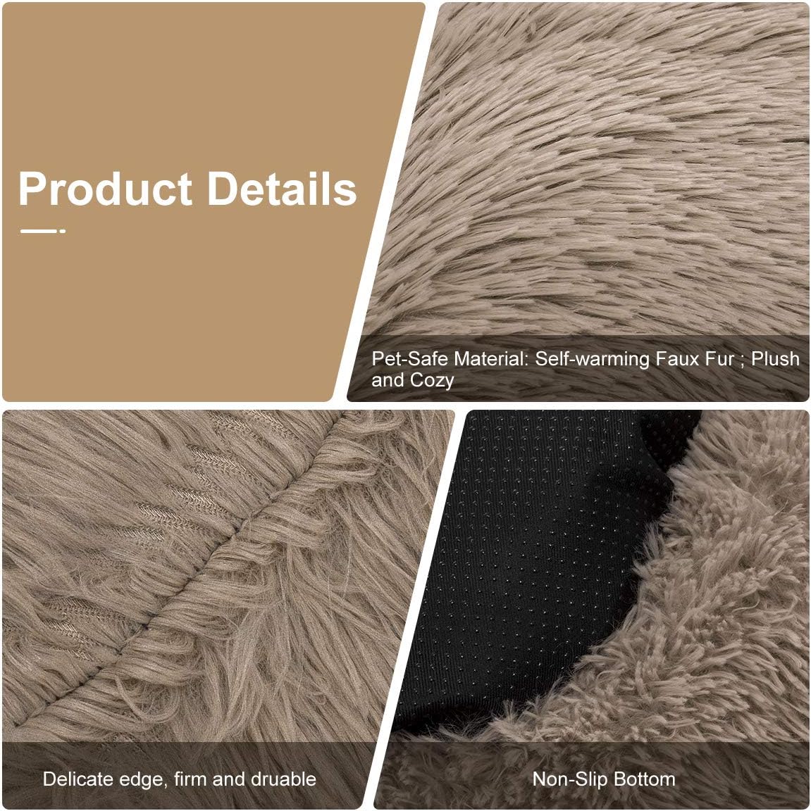 MIXJOY Dog Bed for Large Medium Small Dogs, Rectangle Washable Sleeping Puppy Bed, Orthopedic Pet Sofa Bed, Soft Calming Cat Beds for Indoor Cats, Anti-Slip Bottom with Multiple Size