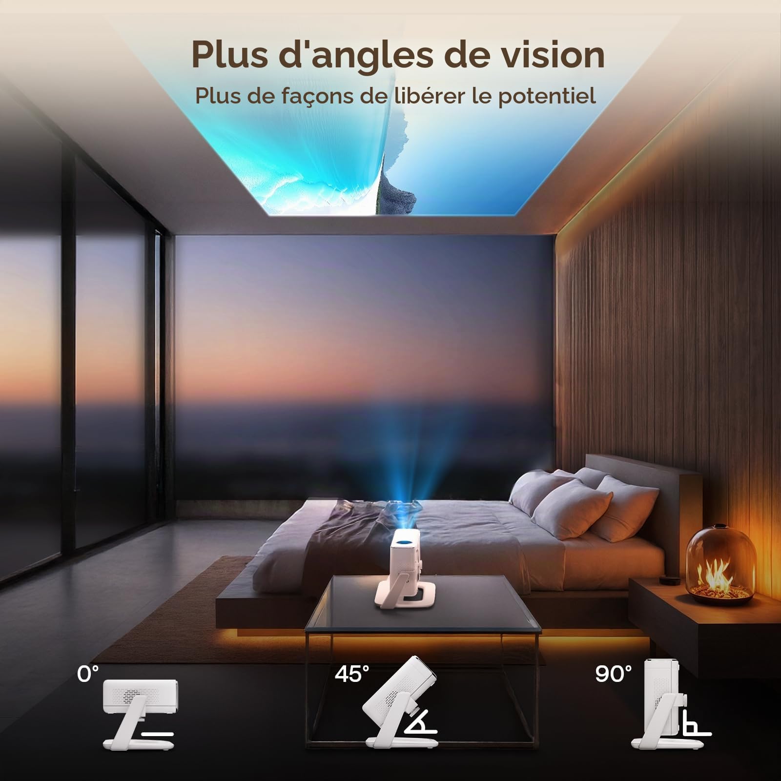 Aurzen Trépied pour Vidéoprojecteur avec Support Multi-Angle