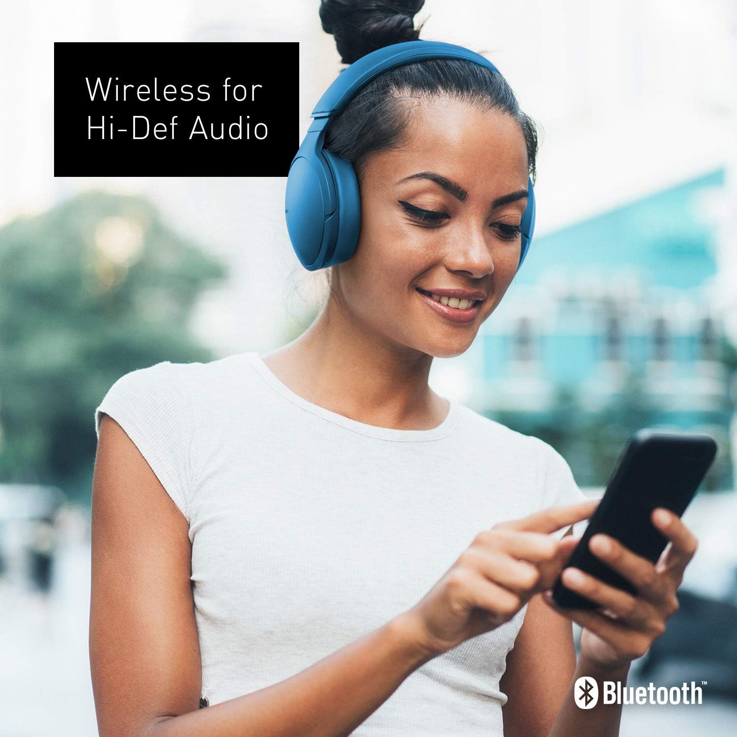 Panasonic Premium Hi-Res Wireless Bluetooth Over The Ear Headphones with 3D Ear Pads and 3 Sound Modes - RP-HD305B-A (Blue)