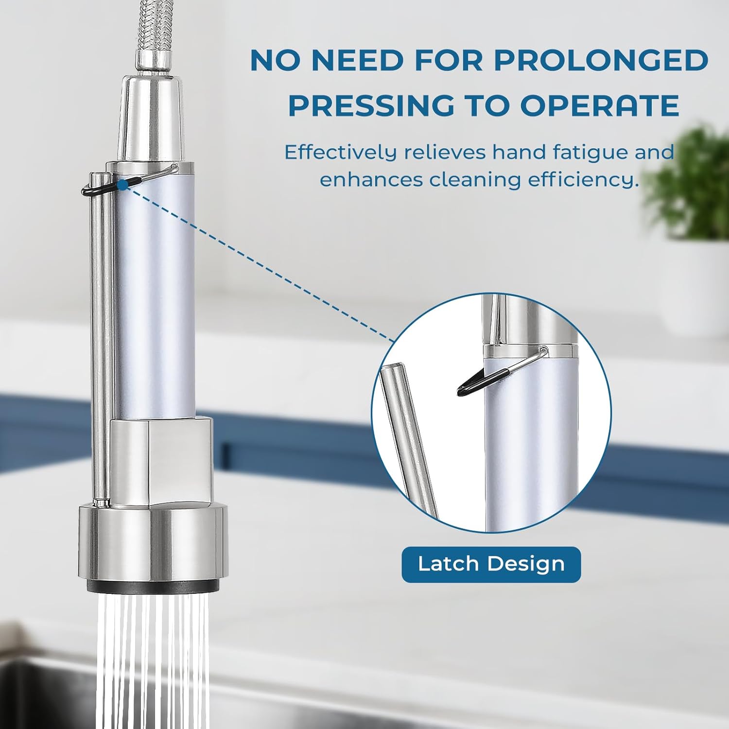 Kitchen Faucets with Pull Down Sprayer, Single Handle Double Headed, Stainless Steel Commercial Kitchen Sink Faucet with Deck Plate Cover, 1 or 3 Hole, Brushed Nickel