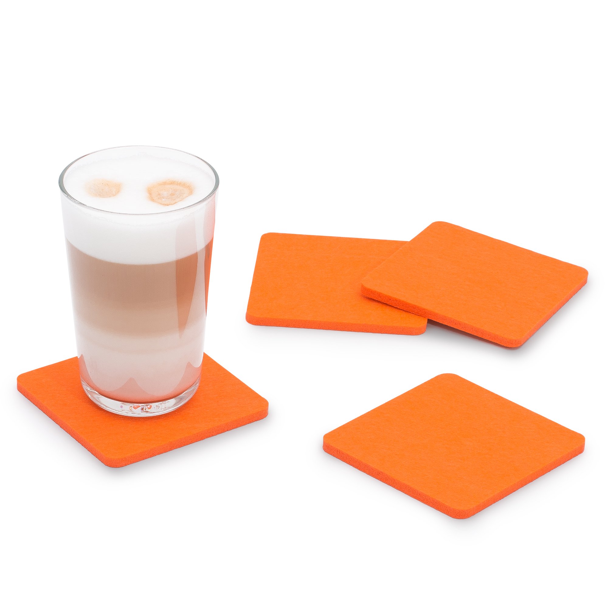 Filu Filzdesign - Set di 8 sottobicchieri quadrati in feltro ideali c