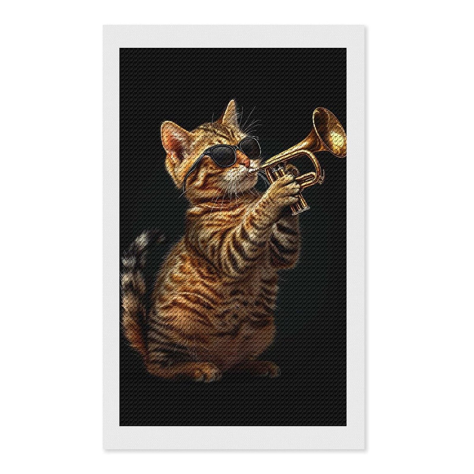 Junmoney Bengal Trumpet Crystal Diamond Art Kit 12"x20", Modern Decor, Boho Decor, Wall Art Gift, Decorative Artwork, Creative Hobby