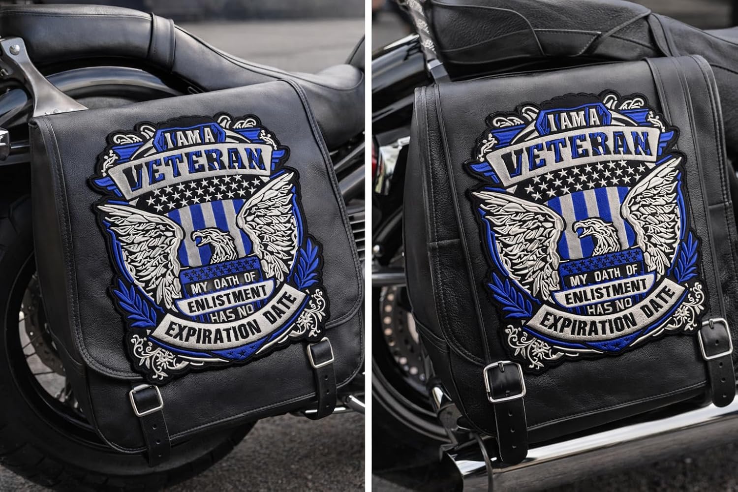 I Am A Veteran Embroidered Back Patch 11.5 x 13.5 Inch – Large Veteran Biker Patch for Leather Jacket Vest – Heavy Duty Sew On Applique for Motorcycle Riders & Patriotic Outfit